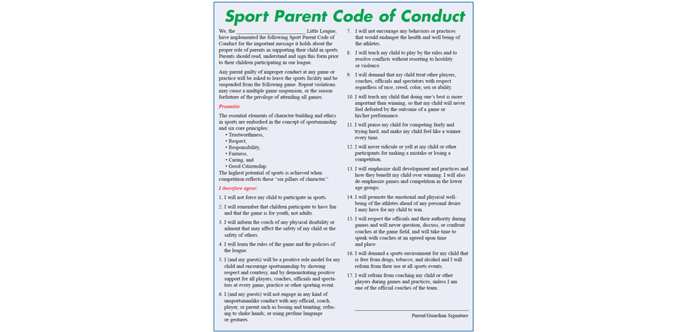 Parents Code of Conduct