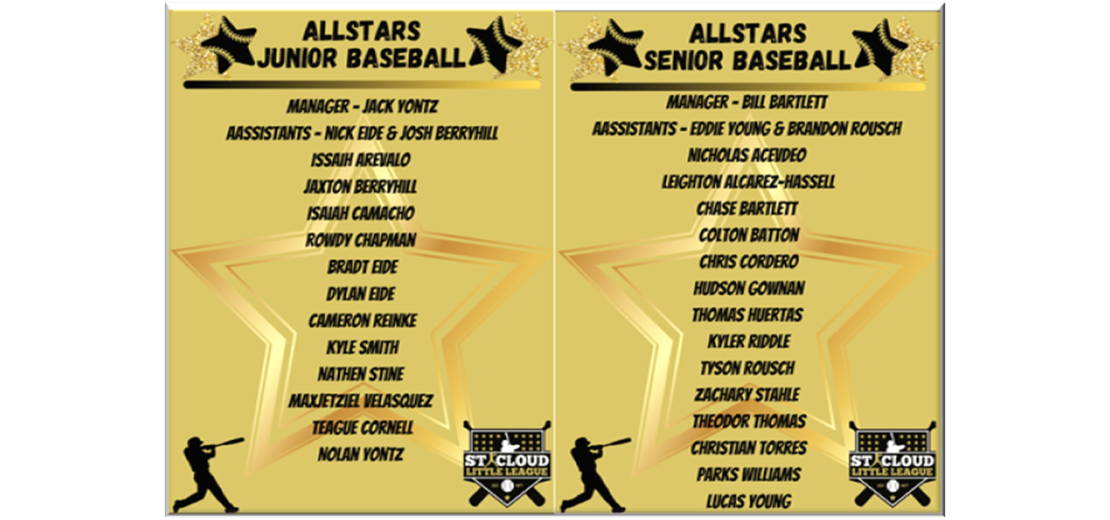 2025 Junior & Senior Baseball Allstars