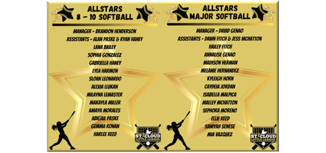 2025 Major & 8-10 Softball Allstars