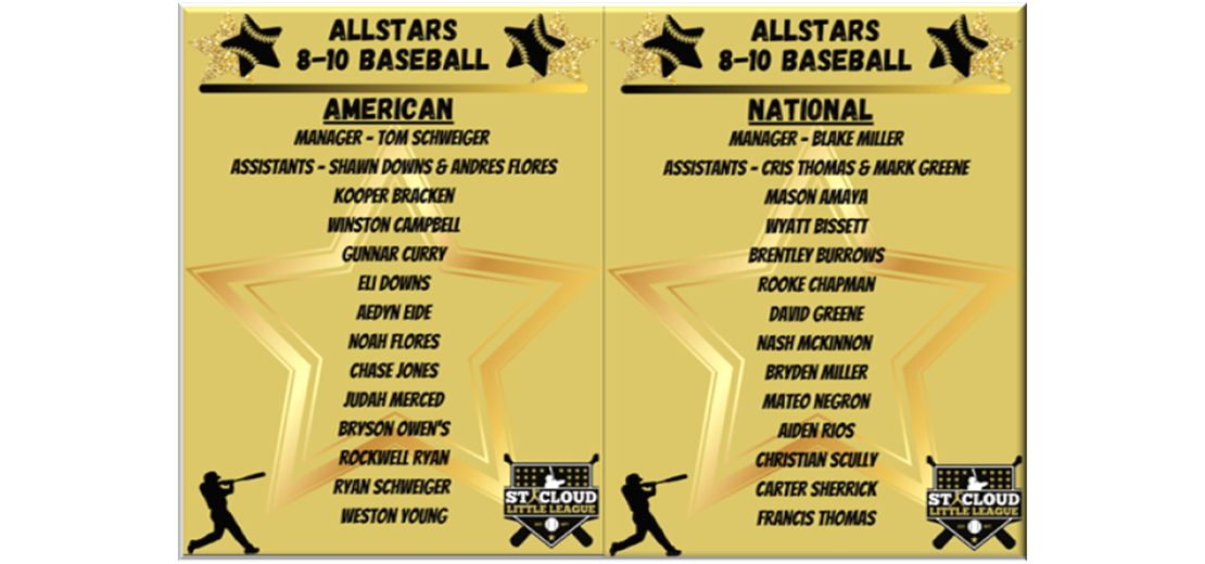 2025 8-10 American & National Baseball Allstars